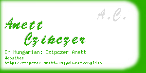 anett czipczer business card
